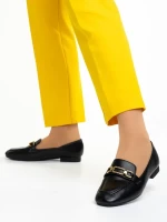 Perdita fekete női mokaszin, műbőrből készült