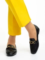 Perdita fekete női mokaszin, műbőrből készült