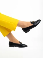 Perdita fekete női mokaszin, műbőrből készült