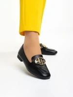 Ronnette fekete női mokaszin, műbőrből készült