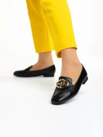 Ronnette fekete női mokaszin, műbőrből készült