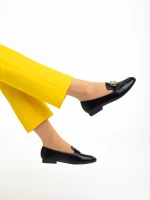 Ronnette fekete női mokaszin, műbőrből készült