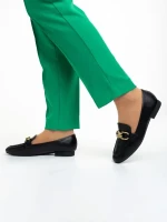 Rosalea fekete női mokaszin, műbőrből készült