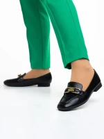 Rosalea fekete női mokaszin, műbőrből készült