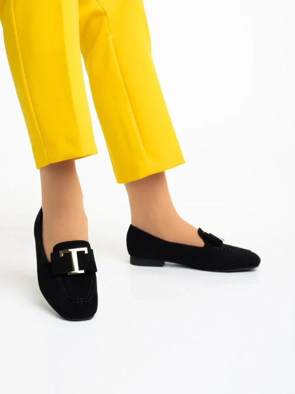 Rosey fekete női mokaszin, műbőrből készült