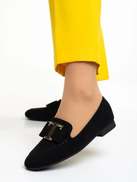 Rosey fekete női mokaszin, műbőrből készült