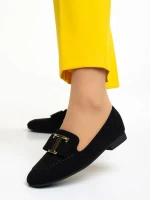 Rosey fekete női mokaszin, műbőrből készült