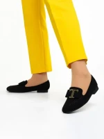 Rosey fekete női mokaszin, műbőrből készült