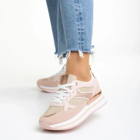 Haya rózsaszín női sportcipő, textil anyagból készült