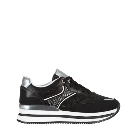 Haya fekete női sportcipő, textil anyagból készült