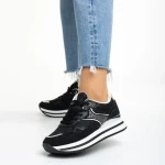 Haya fekete női sportcipő, textil anyagból készült