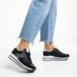 Haya fekete női sportcipő, textil anyagból készült