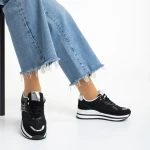 Haya fekete női sportcipő, textil anyagból készült