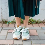 Nairobi zöld női sportcipő, műbőrből és textil anyagból készült