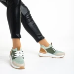 Nairobi zöld női sportcipő, műbőrből és textil anyagból készült