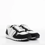 Lorenzo fehér és fekete férfi sportcipő, textil anyagból készült