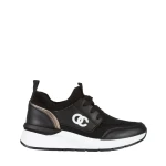 Nairobi fekete női sportcipő, műbőrből és textil anyagból készült