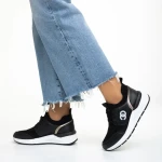 Nairobi fekete női sportcipő, műbőrből és textil anyagból készült