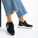 Nairobi fekete női sportcipő, műbőrből és textil anyagból készült