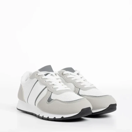 Lorenzo fehér és szürke férfi sportcipő, textil anyagból készült