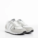 Lorenzo fehér és szürke férfi sportcipő, textil anyagból készült