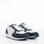 Lorenzo fehér és kék férfi sportcipő, textil anyagból készült