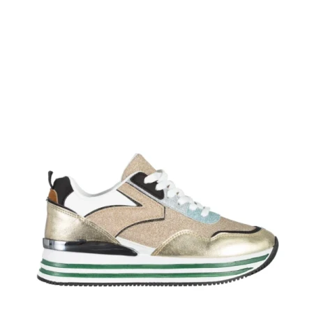 Dottie arany női sportcipő, műbőrből és textil anyagból készült