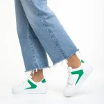 Sonal fehér és zöld női sportcipő, műbőrből készült