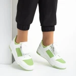 Inola fehér és zöld női sportcipő, műbőrből készült