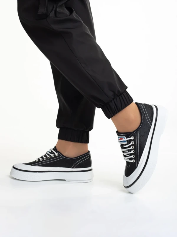 Dariana fekete női tornacipő, textil anyagból készült