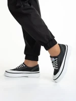 Dariana fekete női tornacipő, textil anyagból készült