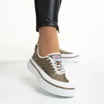 Dariana barna női tornacipő, textil anyagból készült