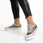 Dariana barna női tornacipő, textil anyagból készült