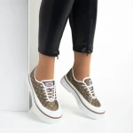 Dariana barna női tornacipő, textil anyagból készült