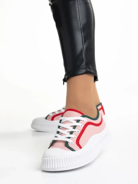 Malaya rózsaszín női tornacipő, textil anyagból készült