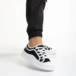 Malaya fekete női tornacipő, textil anyagból készült