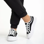 Malaya fekete női tornacipő, textil anyagból készült