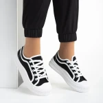 Malaya fekete női tornacipő, textil anyagból készült