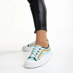 Malaya kék női tornacipő, textil anyagból készült