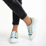 Malaya kék női tornacipő, textil anyagból készült