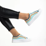 Malaya kék női tornacipő, textil anyagból készült