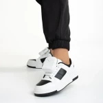 Inola fehér és fekete női sportcipő, műbőrből készült