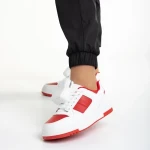 Inola fehér és piros női sportcipő, műbőrből készült