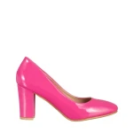 Crenta fukszia női cipő sarokkal, műbőrből készült