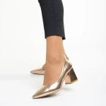 Mirsada rózsaszín női cipő sarokkal, műbőrből készült