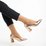 Mirsada rózsaszín női cipő sarokkal, műbőrből készült