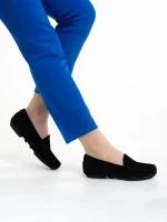 Kathi fekete női mokaszin, valódi bőrből készült