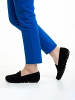 Kathi fekete női mokaszin, valódi bőrből készült