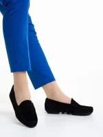 Kathi fekete női mokaszin, valódi bőrből készült