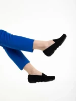 Kathi fekete női mokaszin, valódi bőrből készült